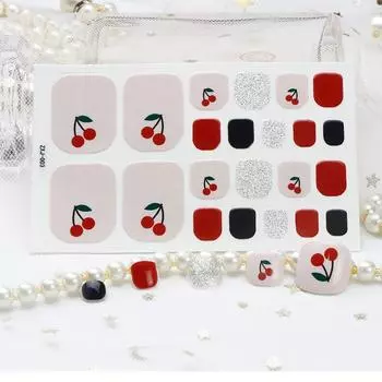 Новые летние наклейки для ног, водонепроницаемые пляжные наклейки для ногтей на носок для девочек, простые маленькие наклейки для ногтей с хризантемами Nude + nail file