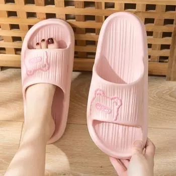Новые летние нескользящие мягкие шлепанцы для пар с героями мультфильмов, удобные сандалии для мужчин и женщин, повседневные тапочки, женские домашние шлепанцы 36-37 белый