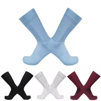 Новые летние носки Aero Bike Team Cycling Socks с силикагелем, нескользящие, дышащие, профессиональные гоночные спортивные носки для мужчин и женщин Calcetines Ciclismo синий