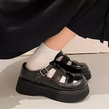 Новые летние осенние ретро-босоножки на платформе Hollow Fairy Wind Heightening, женские туфли, брендовые женские римские сандалии на толстой подошве 35-40 35 чёрный