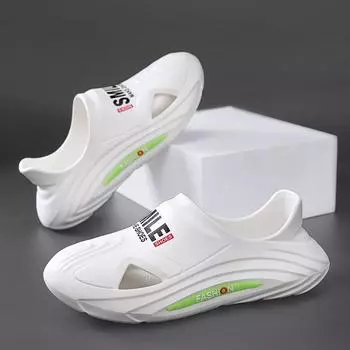 Новые летние пляжные туфли для пар, мужские туфли с отверстиями, сандалии легкие и мягкие, большие размеры 36 белый