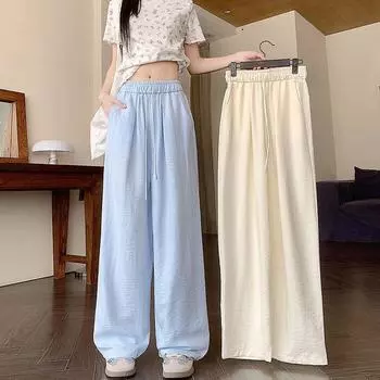 Новые летние повседневные брюки для женщин с высокой талией, свободные, универсальные, облегающие, свисающие, широкие брюки Yamamoto для девочек S