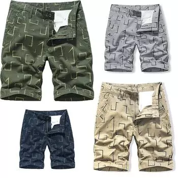 Новые летние повседневные короткие мужские модные шорты-карго в полоску, хлопковые джоггеры до колена, бриджи, мужские спортивные шорты 29 хаки