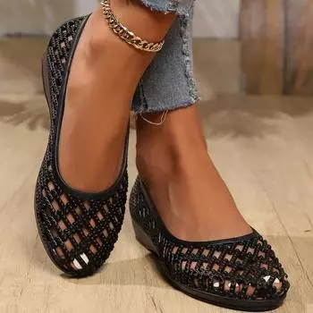 Новые летние повседневные модные однотонные полые сандалии, удобная нескользящая женская обувь Baotou, увеличивающая рост НЕТ:838-1 36