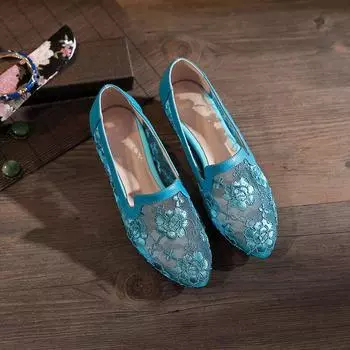 Новые летние сандалии из сетчатой пряжи, женские полые сандалии на плоской подошве, нескользящая обувь для мам с национальной ветровой кружевной вышивкой 35 золотой