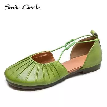 Новые летние сандалии на плоской подошве в богемном стиле, удобная женская обувь Hundred Tide 35 зелёный