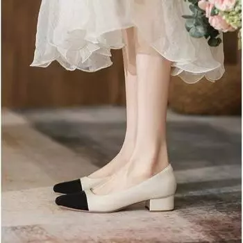 Новые летние сандалии с острым носком, модные туфли на плоской подошве на низком квадратном каблуке, корейская женская обувь одинакового цвета для вечеринки, Chaussure Femme 34