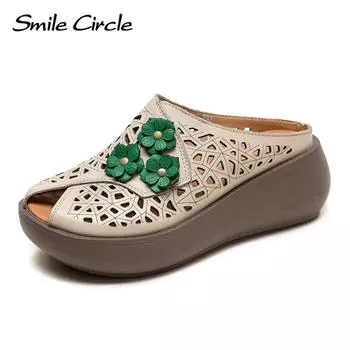 Новые летние сандалии с высоким берцем и открытыми отверстиями, комплект удобных сандалий на плоской подошве, женская обувь в стиле ретро 35 коричневый