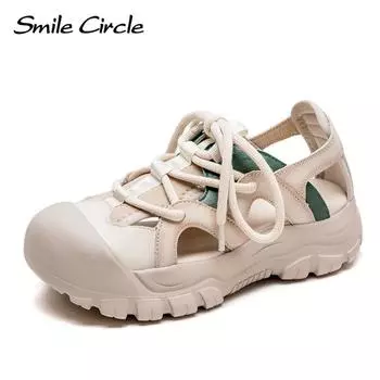 Новые летние сандалии в литературном стиле с открытым носком и толстой подошвой, удобные простые легкие женские туфли 35 красный