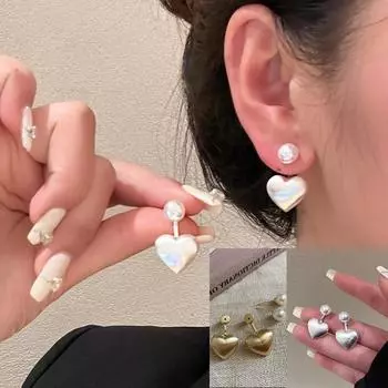 Новые летние серьги с подвеской «Любовь и жемчуг», модные очаровательные роскошные блестящие серьги для свадебной вечеринки, элегантные многослойные серьги белый