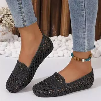 Новые летние сетчатые дышащие универсальные модные, удобные, повседневные и износостойкие женские сандалии на плоской подошве 36