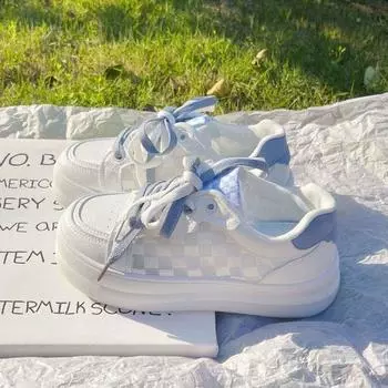 Новые летние сетчатые дышащие женские туфли на шнуровке с блокировкой цвета. Модные студенческие легкие повседневные спортивные белые туфли. Женская обувь. 35