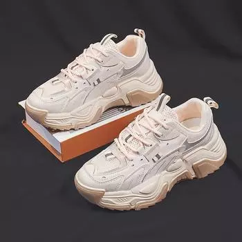 Новые летние сетчатые кроссовки Clunky женские туфли с толстой подошвой повседневные легкие нескользящие спортивные туфли модные 35 чёрный