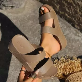 Новые летние стильные нескользящие шлепанцы с открытым носком, удобные и модные, дышащие и элегантные, для женщин 36