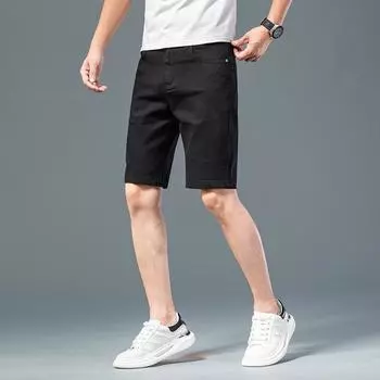 Новые летние свободные прямые черные джинсы с вышивкой, мужские капри, мужские капри 28 белый