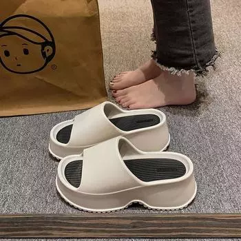 Новые летние тапочки из этиленвинилацетата на толстой подошве, модные женские домашние тапочки на платформе, верхняя одежда, нескользящие уличные летние сандалии с приподнятой верхней одеждой 38-39(fit 37-38) розы красного