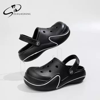 Новые летние тапочки на толстой подошве с росписью. Модная мягкая подошва. Удобный материал ЭВА. Противозапаховые, противоскользящие и износостойкие тапочки. 36-37 белый