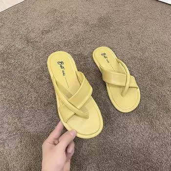 Новые летние тапочки. Удобная верхняя одежда с мягкой подошвой. Тапочки на плоской подошве. Шлепанцы. Пляжные сандалии и тапочки. Zapatos De Mujer. 37 белый