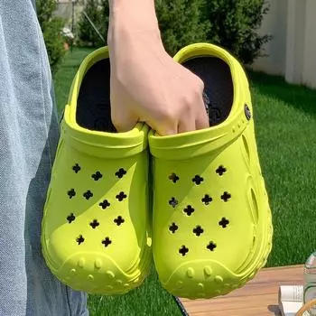 Новые летние толстые подошвы для улицы Crocs женские EVA домашние домашние нескользящие тапочки 36-37 белый