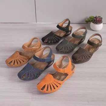 Новые летние туфли 2024 года на плоской подошве, удобные женские сандалии с мягкой подошвой и накладки на носки для женщин 36 синий