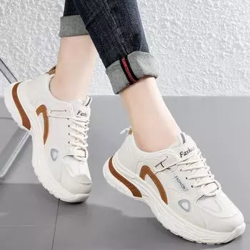 Новые летние туфли для папы для женщин Модные и дышащие спортивные туфли на толстой подошве для женщин Стильные и повседневные женские туфли 35 чёрный