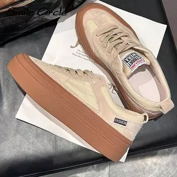 Новые летние туфли конфетного цвета с толстой подошвой и надписью Muffin Hundred с повседневными трендовыми парусиновыми туфлями Dopamine, женская обувь