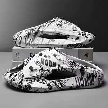 Новые летние туфли, мужские тапочки, классная мода, нескользящая мягкая подошва из ЭВА, толстая подошва, пляжные сандалии, пара тапочек для женщин, шлепанцы 40-41 белый