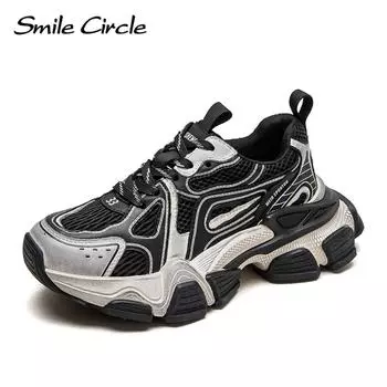 Новые летние туфли с цветными блоками, старые дышащие сетчатые туфли для папы, модели четырех сезонов, одинарные туфли, модная женская обувь 35 чёрный