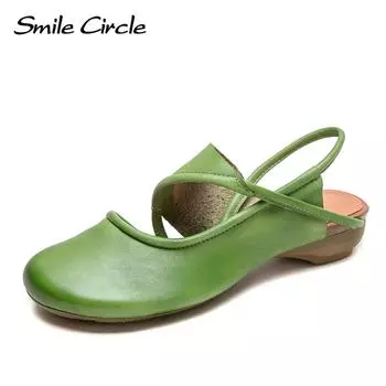 Новые летние удобные модные сандалии Baotou на плоской подошве Mori Niche, легкая роскошная женская обувь 35 зелёный