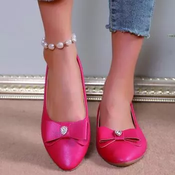 Новые летние удобные повседневные туфли на плоской подошве с острым носком, элегантные легкие дышащие женские туфли с открытым носком и бантомНЕТ:WM801 35