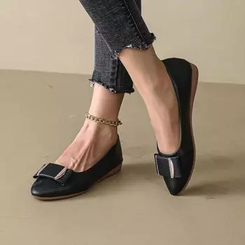 Новые летние удобные повседневные туфли на плоской подошве с острым носком, элегантные легкие женские туфли с открытым носком, металлические украшения, НЕТ:w803 35