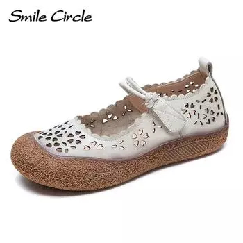 Новые летние удобные туфли с открытыми отверстиями в стиле ретро, дышащие сандалии, повседневная универсальная женская обувь 35 коричневый