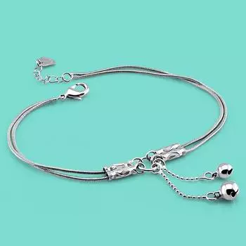 Новые летние украшения, браслет из стерлингового серебра 925 пробы, женский минималистичный браслет-колокольчик, ювелирные изделия на щиколотке, пляжные аксессуары 27CM