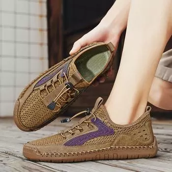 Новые летние высококачественные модные светящиеся в темноте повседневные мужские туфли 46 размера, сетчатые перфорированные дышащие сандалии 39