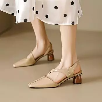 Новые летние женские босоножки из лакированной кожи для женщин, туфли на толстом каблуке с квадратным носком, элегантные босоножки с открытым носком и открытой пяткой 34 вино красного