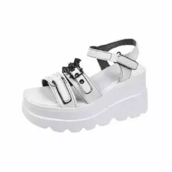 Новые летние женские босоножки на толстой подошве, модные туфли на танкетке с открытым носком, женские босоножки, повседневная пляжная женская обувь, женская обувь на платформе 35