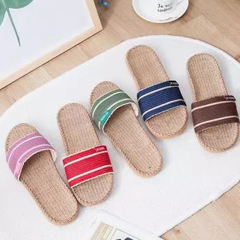 Новые летние женские домашние тапочки на плоской подошве 35 красный