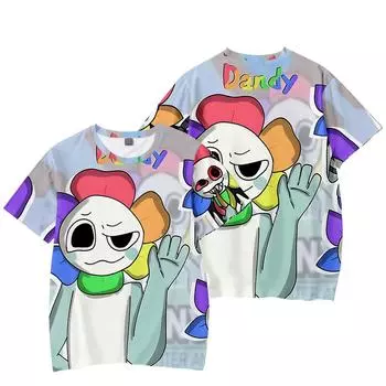 Новые летние женские и мужские футболки с коротким рукавом Dandy s World, одежда для фитнеса, новые мужские футболки, футболки для косплея XS