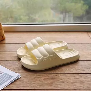 Новые летние женские однотонные тапочки для ванной на мягкой подошве, домашняя нескользящая домашняя обувь 36-37