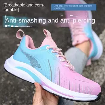 Новые летние женские рабочие защитные туфли, ударопрочные, устойчивые к проколам, нескользящие и дезодорирующие, летние дышащие защитные туфли 35