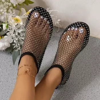 Новые летние женские сандалии Дышащие полые сандалии Ботинки Пуловеры Шлепанцы больших размеров Универсальные тапочки Женская обувь 43