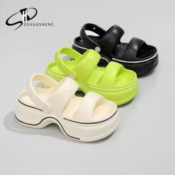 Новые летние женские тапочки на толстой подошве из материала EVA, нескользящие и неприятные запахи, мягкая подошва, прочные и простые модные тапочки 35-36 белый