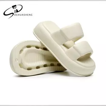 Новые летние женские тапочки на толстой подошве. Модные и повседневные противоскользящие, износостойкие и удобные тапочки из материала ЭВА. 35-36 жёлтый