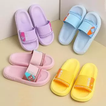 Новые летние женские тапочки с рисунком на толстой подошве, легкие дышащие, нескользящие, для дома, с приподнятым верхом 36-40