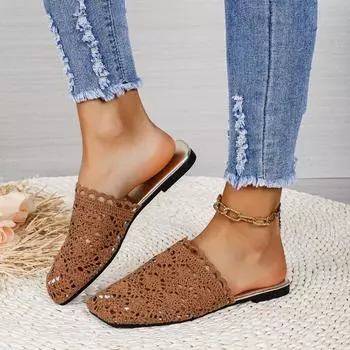 Новые летние женские тапочки, женские сандалии без шнуровки, женские сандалии на квадратном низком каблуке, повседневные уличные шлепанцы 35