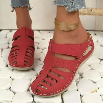 Новые летние женские туфли больших размеров удобные женские сандалии нескользящие прочные женские сандалии на танкетке женские сандалии 36