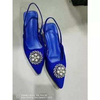 Новые летние женские туфли-лодочки Мюли с острым носком Неглубокие бежевые туфли с розовыми бриллиантами на низком каблуке с ремешками на спине для вечеринки и свадьбы 35