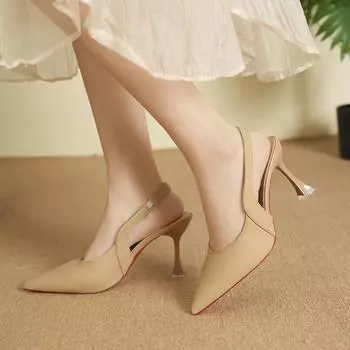 Новые летние женские туфли на высоком каблуке без застежек, сексуальные туфли с открытой пяткой, офисная и карьерная мода, бестселлер, сандалии с закрытым носком, Mujer 33