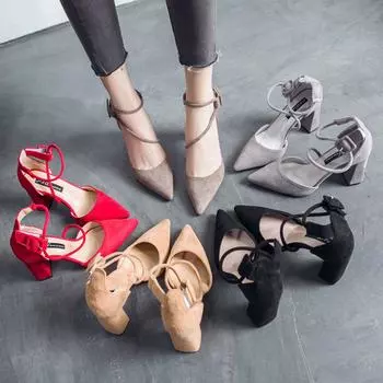 Новые летние женские туфли Туфли-лодочки с острым носком Туфли-лодочки Туфли на высоком каблуке Свадебные туфли Tenis Feminino Zandalias Mujer 5 чёрный