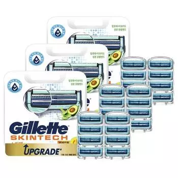 Новые лезвия для бритвы Gillette Skintech Power, 8 упаковок, 3 шт., корейские лезвия для бритвы